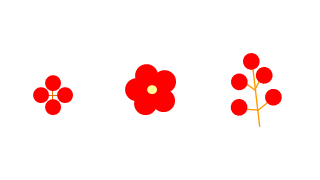 Excelで描く赤い花