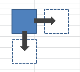 方向キーを使ったエクセルの図形移動方法