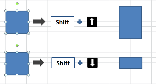Excelの方向キーを使った図形の拡大縮小方法