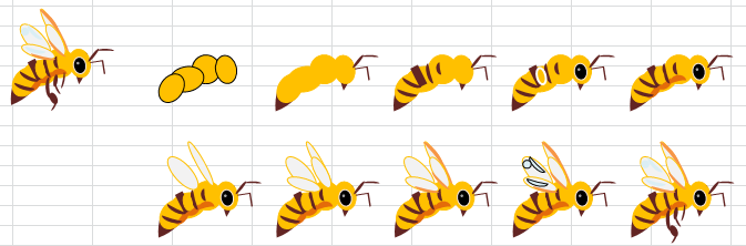 Excelイラスト　ハチの描き方